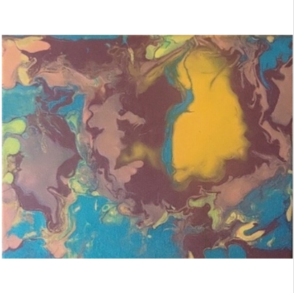 Hand Crafted Abstract Design 11x14 Inches Canvas Painting - Picture 3 of 4